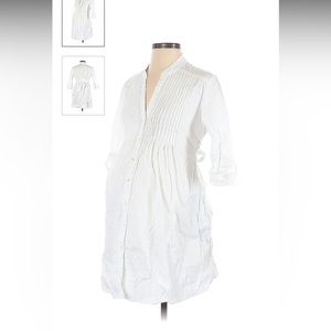Isabella Oliver Maternity Cotton Poplin ShirtDress w pockets Size 2